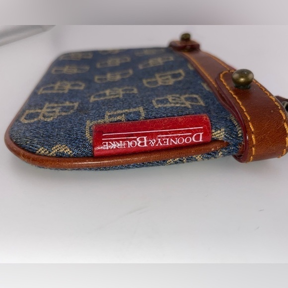 Dooney & Bourke Blue And Brown Signature Wristlet With Keychain​​​​​​​​​​​​​ - Picture 4 of 6